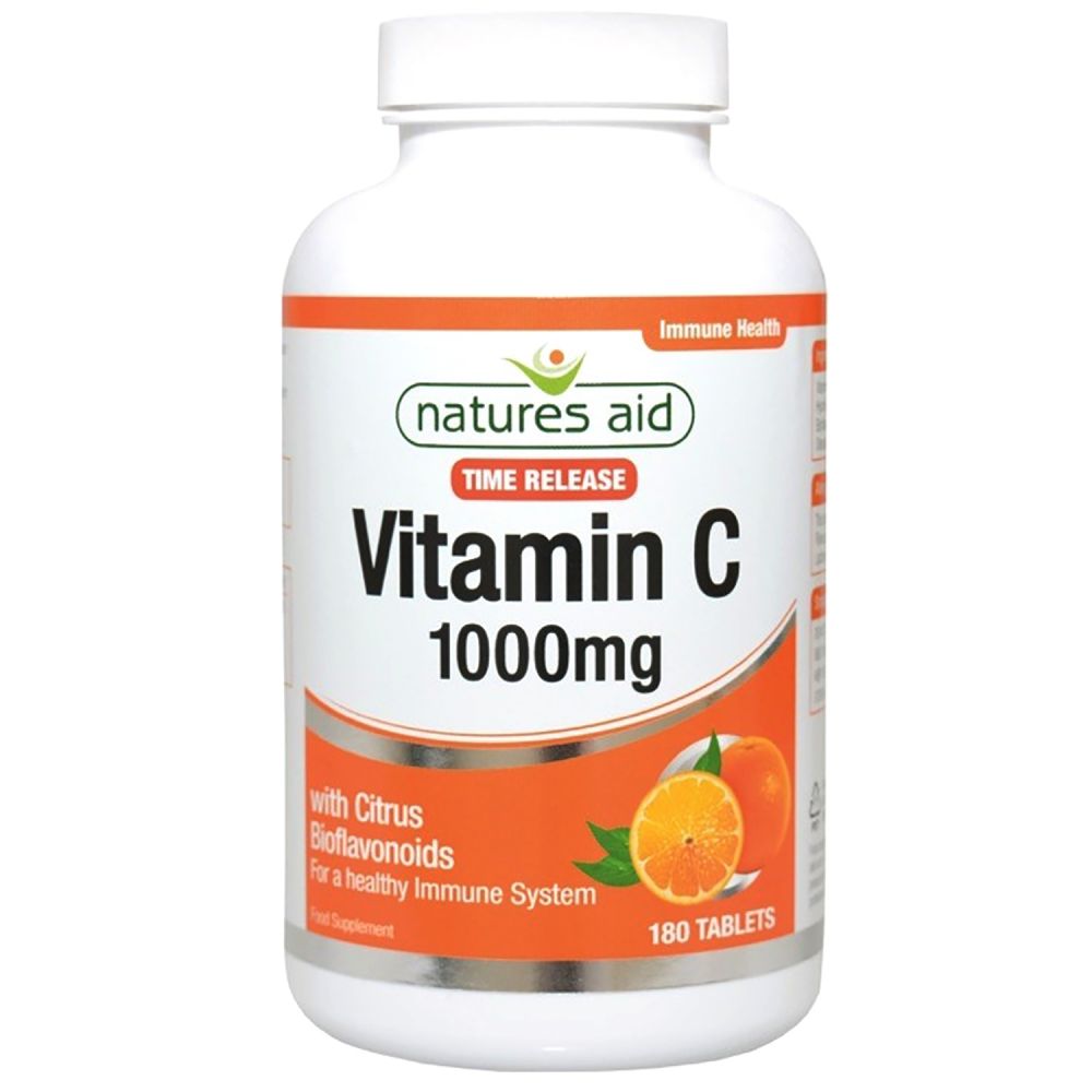 Nature’s Aid Vitamin C 1000mg Time Release (180 tabs) | Anti-Aging ...